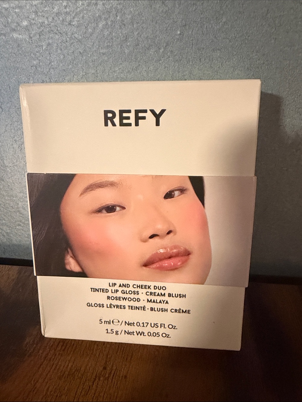REFY Lip & Cheek Duo-Lips-Rosewood .17 fl oz & Blush-Malaya .05 oz-New/Sealed